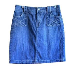 Sonoma Life Style Blue Denim Skirt Womens 12 Medium Wash Cotton Knee Length